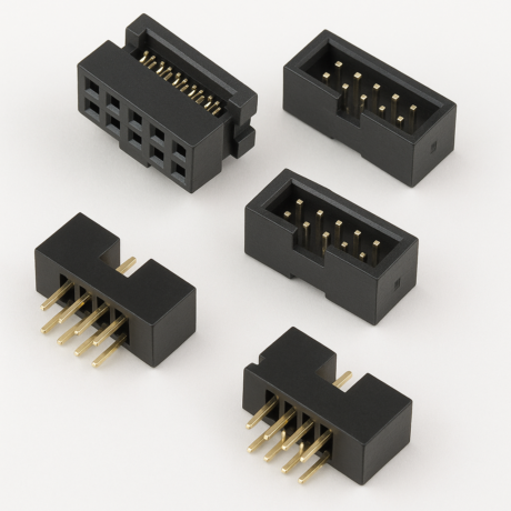 10‑Pin Male and Female IDC Socket Connector Pair – 1.27mm FRC Connector