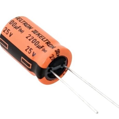 2200uF 25V Electrolytic Capacitor - Keltron (Pack pf 10)