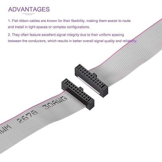 EI 20 Pin FRC Cable With Female To Female 1.27mm Pitch Connector 6″ Long – 1 Piece - Image 4