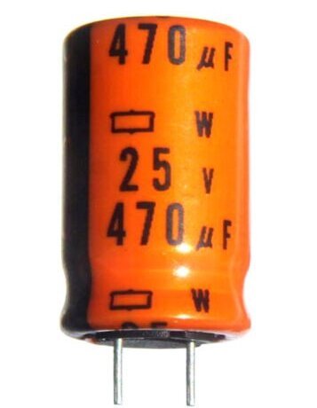 470uF 25V Electrolytic Capacitor - Keltron (Pack of 10)