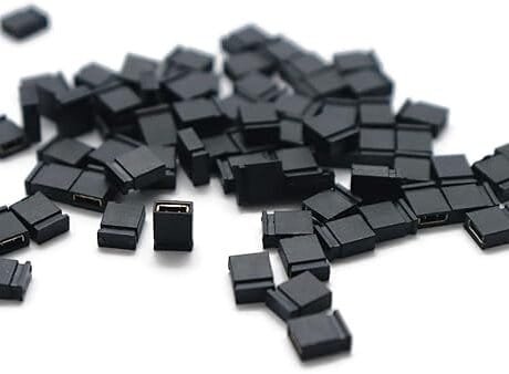 100pcs : Jumper (Header) 2pin Short Circuit cap connector (2.54mm)