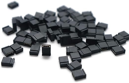 100pcs : Jumper (Header) 2pin Short Circuit cap connector (2.54mm)